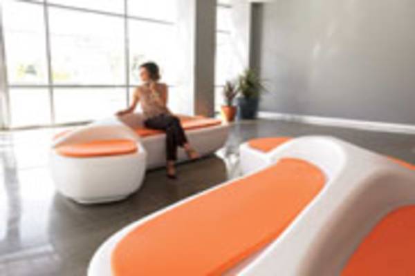 The OASIS bench provides a natural setting for interaction, collaboration or contemplation in corporate, healthcare, hospitality and educational spaces. Seating up to 8 people, its organic shape offers single-user privacy as well as collaborative areas for groups. Vacuum formed ABS plastic, 100% recyclable. Optional seat pads, security mounting and custom colors are available.